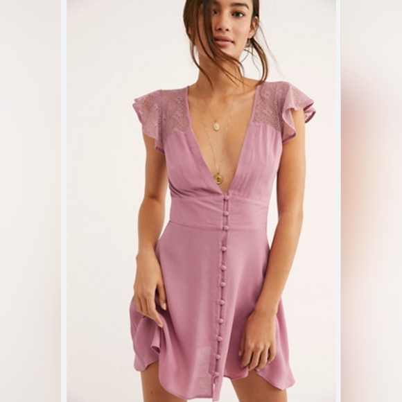 Free People Dresses & Skirts - Free People Carolina Mini Slip Dress Blush Pink